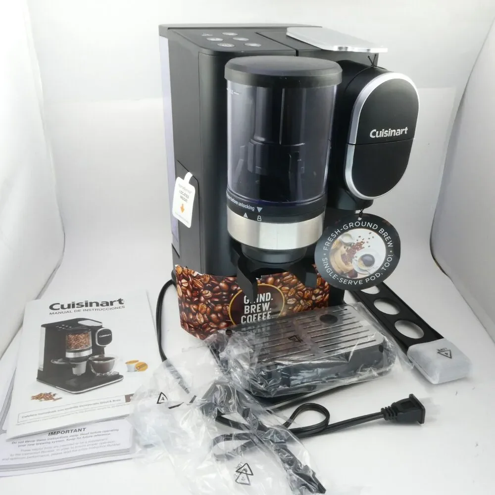 New Open Box Cuisinart Grind & Brew Single Serve Coffee Maker DGB-2